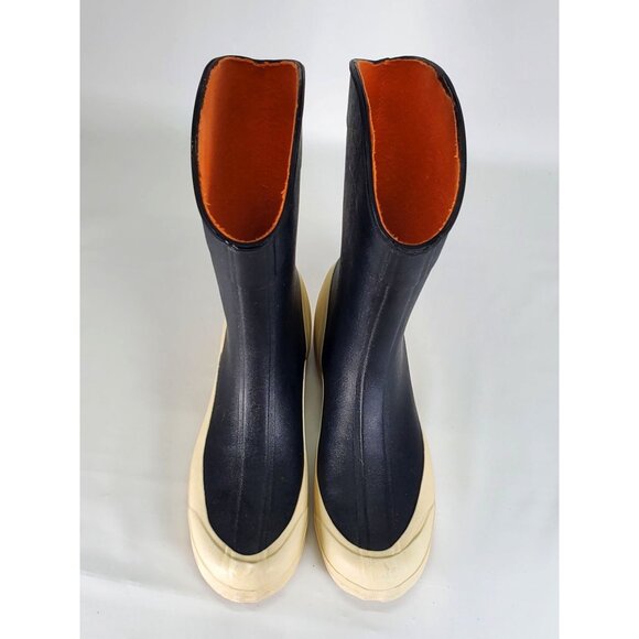 Cin Cin Women's Black / White Rubber Waterproof Rain Boot Size 8 1455 - Picture 6 of 12